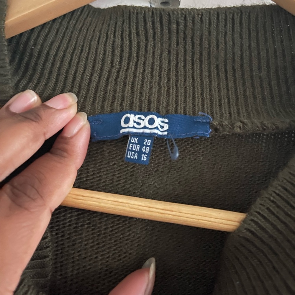 Knit Forest Green Button Down Cape - image 6